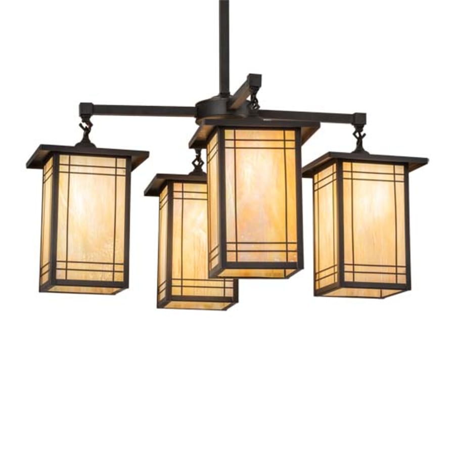 Meyda Tiffany Square Prairie Mission 4 Light 47" Wide Chandelier
