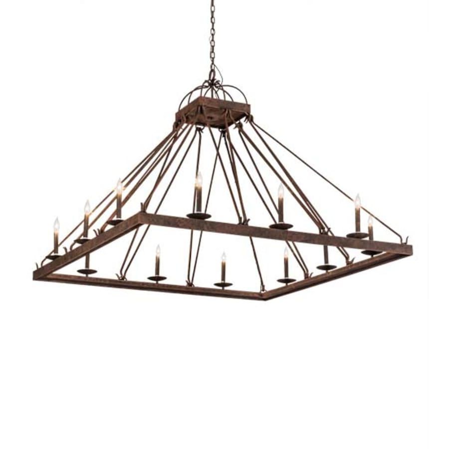Meyda Tiffany Square Retreat 12 Light 85" Wide Taper Candle Style Chandelier