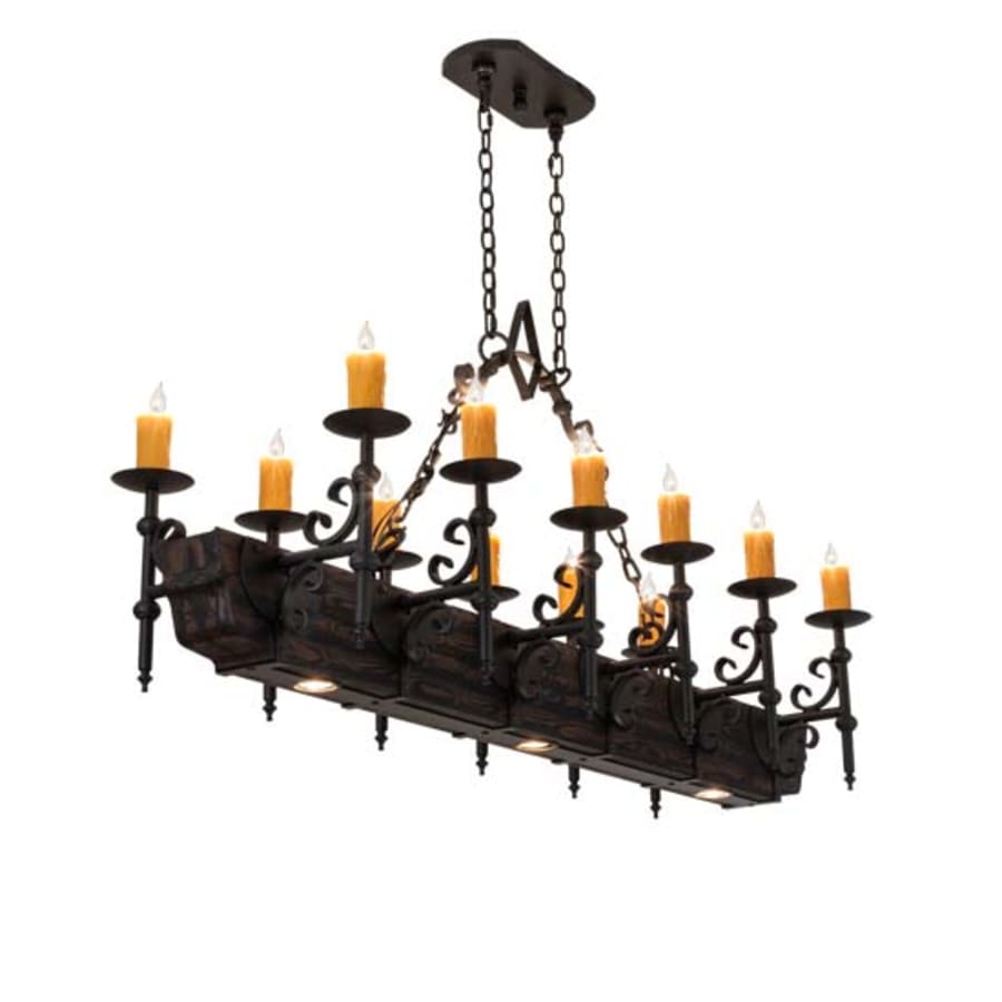 Meyda Tiffany Long Tudor 12 Light 60" Wide Taper Candle Style Chandelier