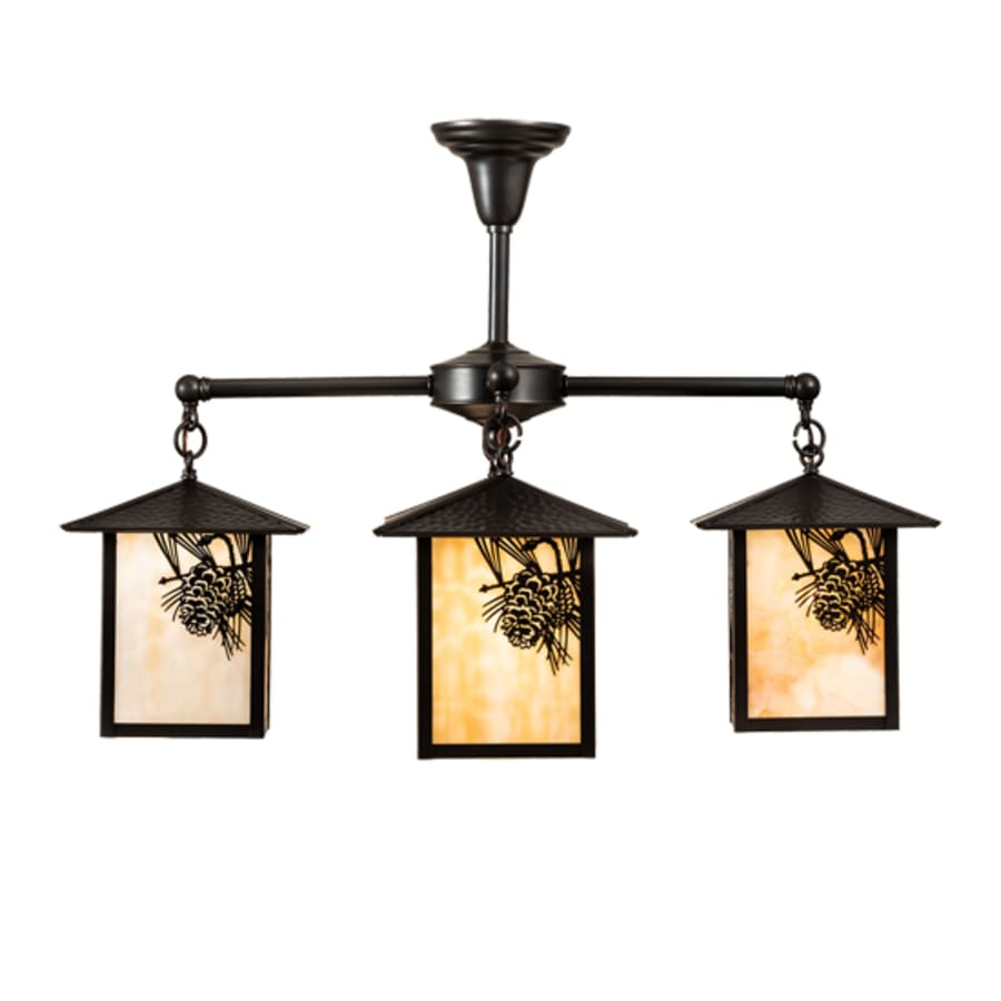 Meyda Tiffany Seneca Winter Pine 4 Light 32" Wide Chandelier