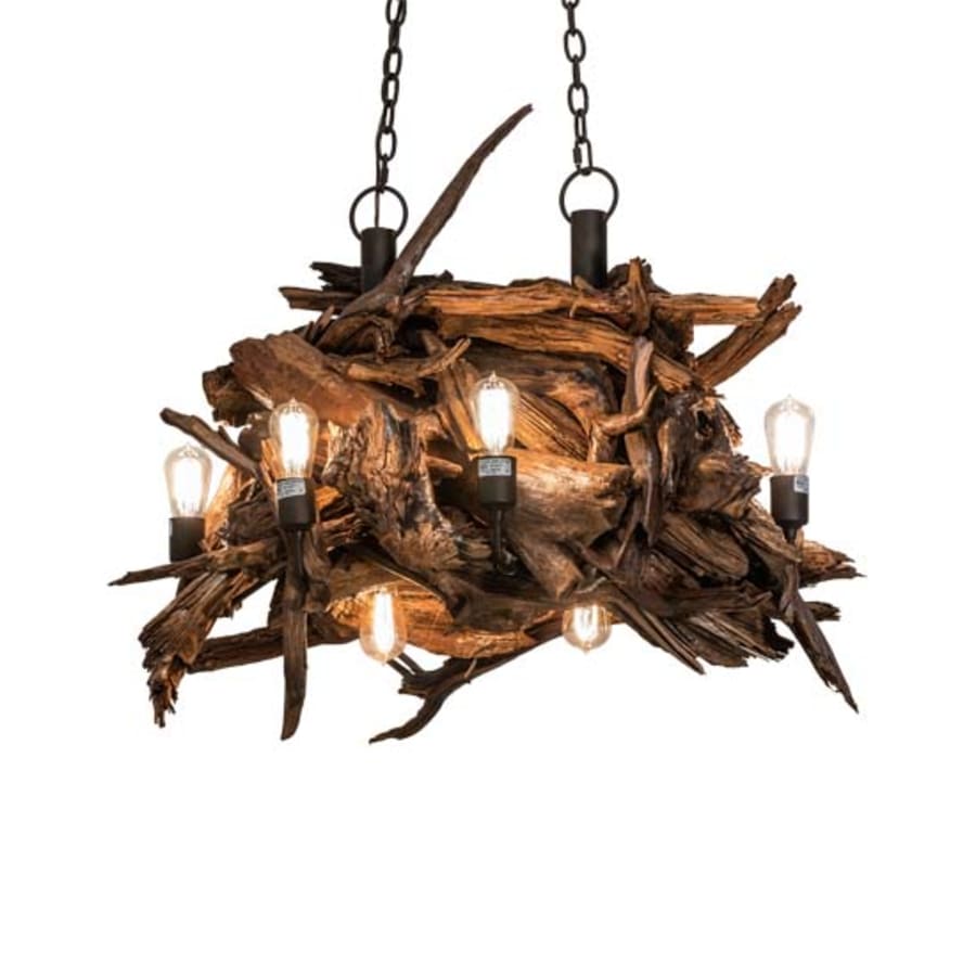 Meyda Tiffany Long Driftwood 8 Light 26" Wide Abstract Chandelier