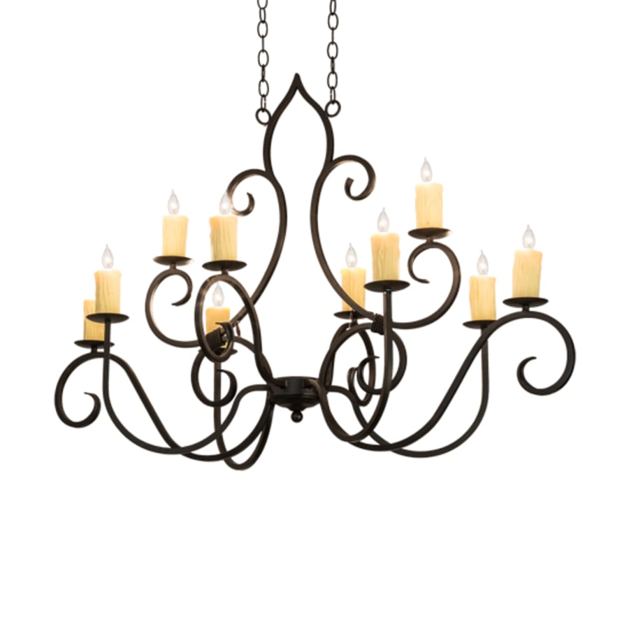 Meyda Tiffany Long Clifton 10 Light 48" Wide Taper Candle Style Chandelier