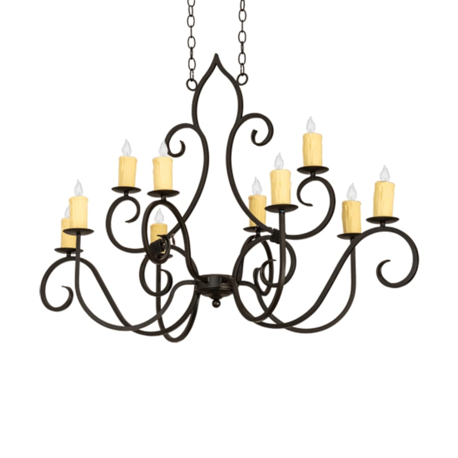 Meyda Tiffany Long Clifton 10 Light 48" Wide Taper Candle Style Chandelier