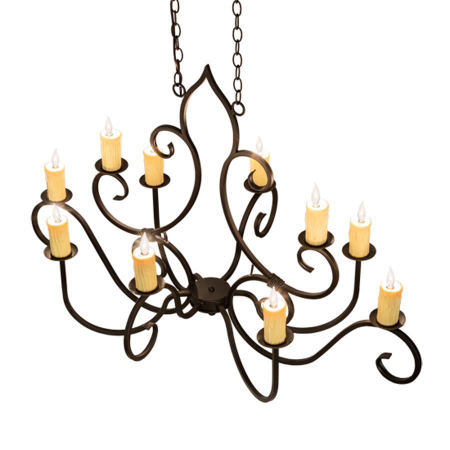 Meyda Tiffany Long Clifton 10 Light 48" Wide Taper Candle Style Chandelier