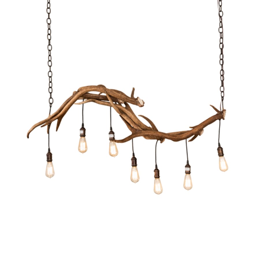 Meyda Tiffany Long Antlers 7 Light 52" Wide Antler Linear Chandelier