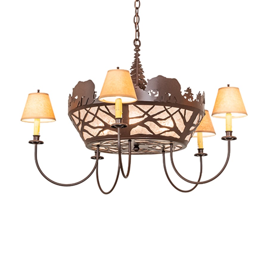 Meyda Tiffany Black Bear 6 Light 38" Wide Chandelier