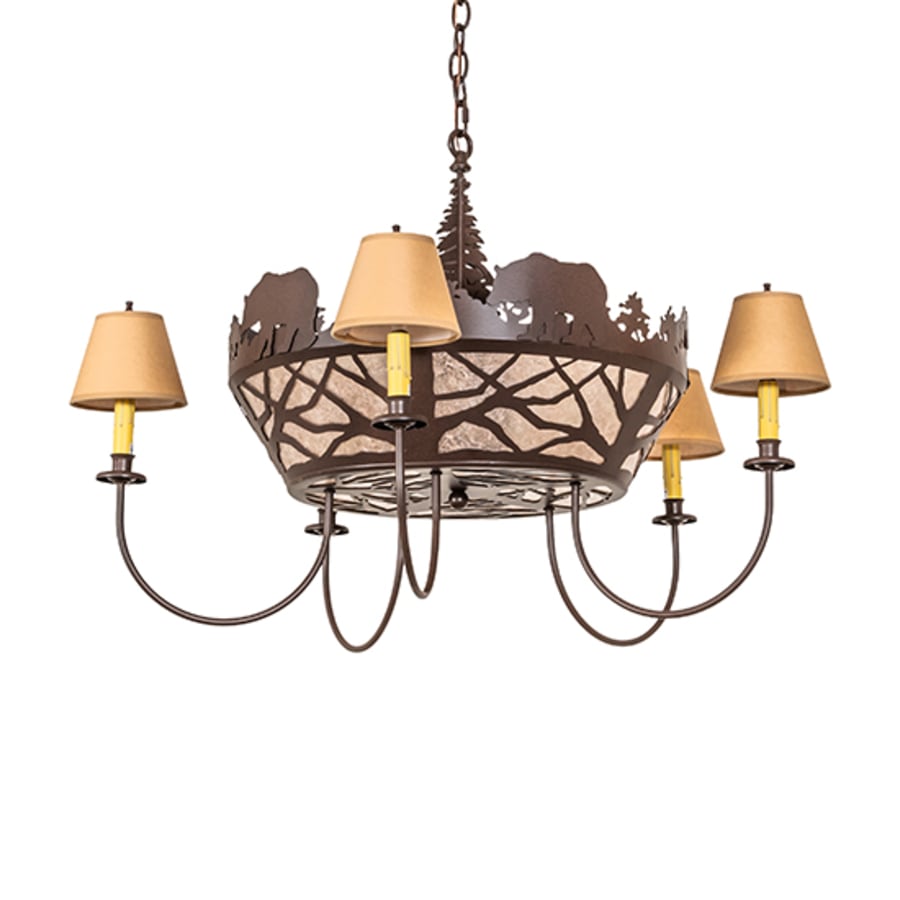 Meyda Tiffany Black Bear 6 Light 38" Wide Chandelier