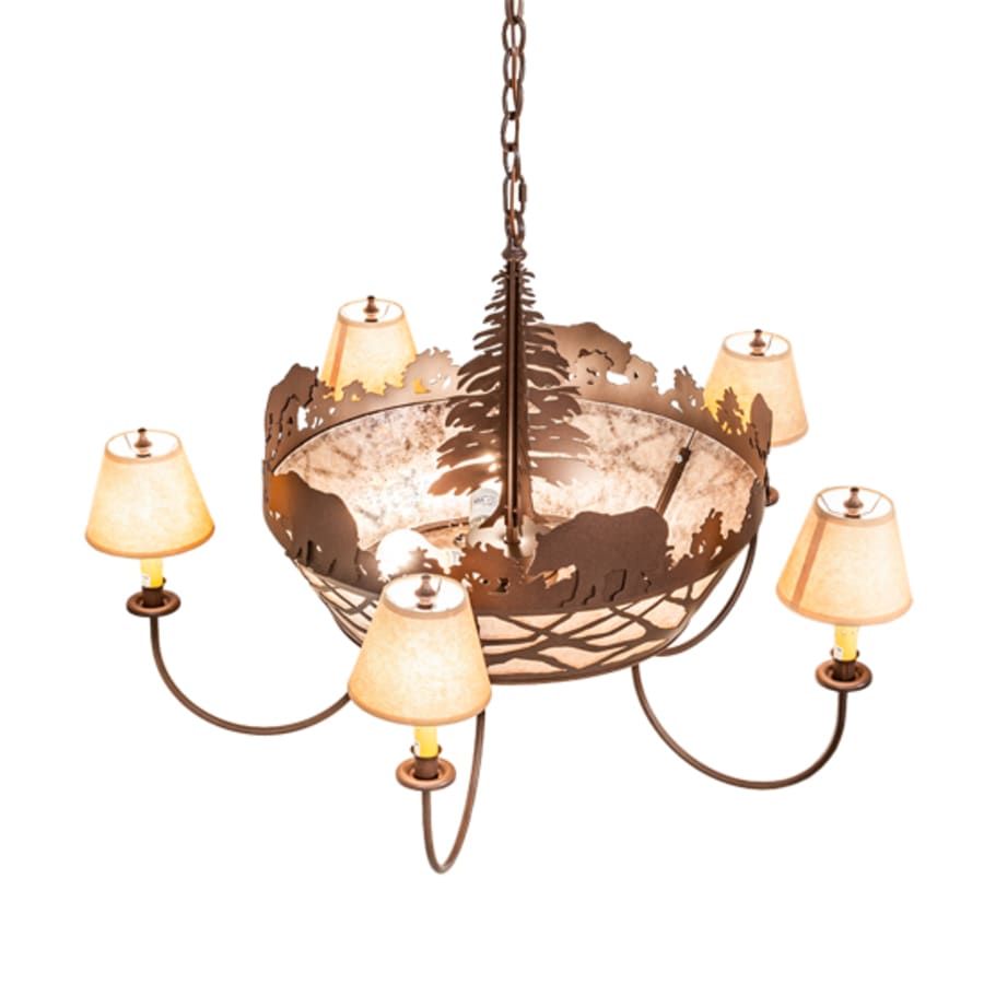 Meyda Tiffany Black Bear 6 Light 38" Wide Chandelier