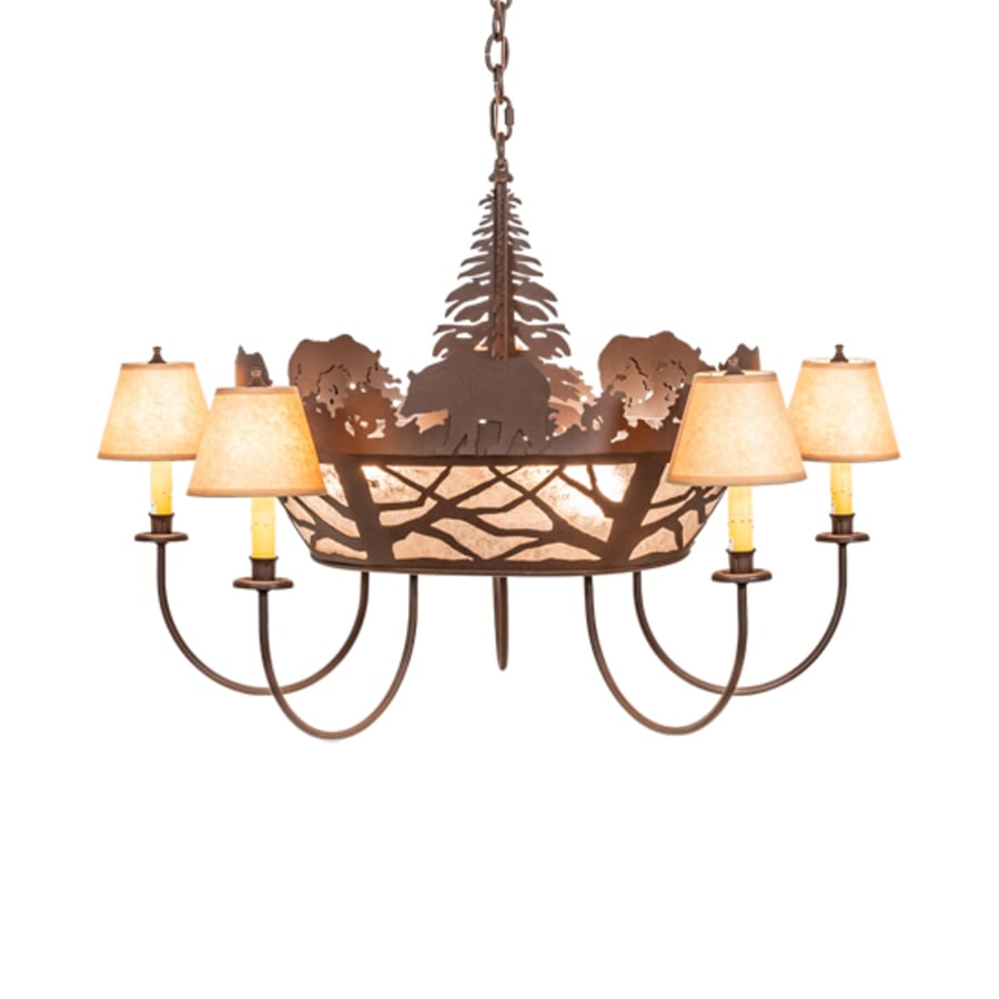 Meyda Tiffany Black Bear 6 Light 38" Wide Chandelier