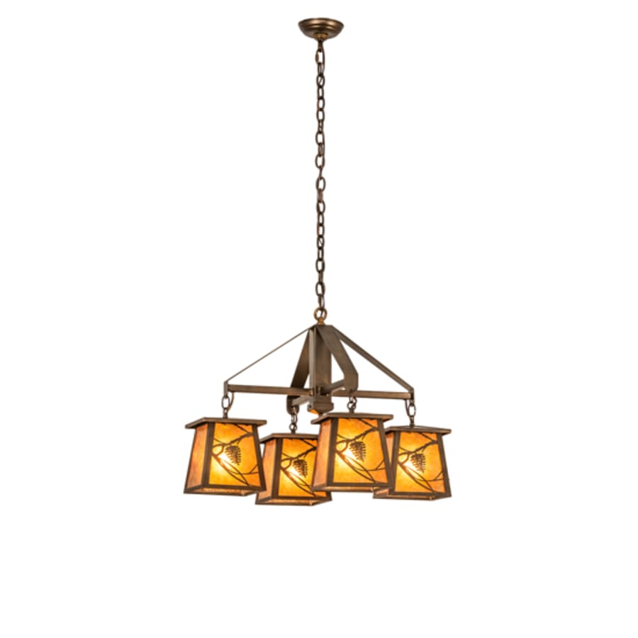 Meyda Tiffany Whispering Pines 4 Light 28" Wide Chandelier