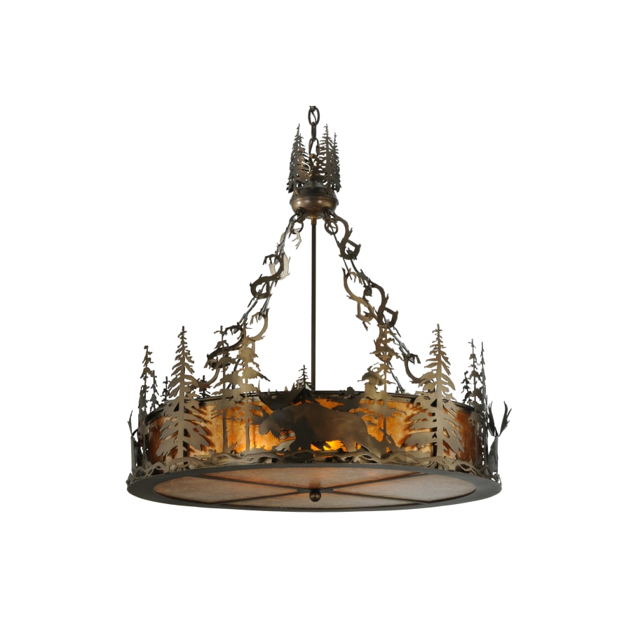 Meyda Tiffany 31" W Moose At Dusk Inverted Pendant