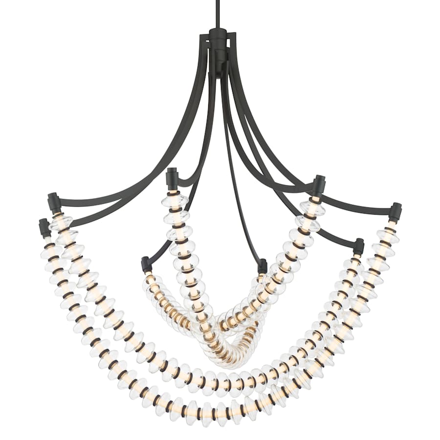 Minka Lavery Pearl 39" Wide LED Abstract Chandelier with Clear, Blown Glass Shades