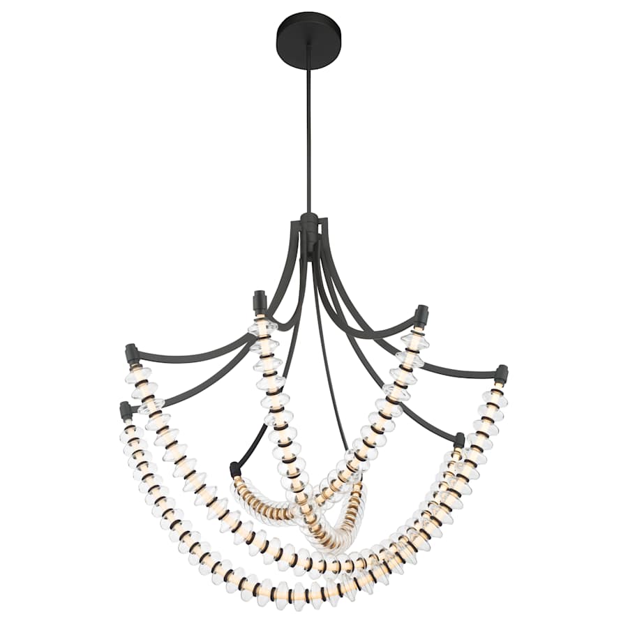 Minka Lavery Pearl 39" Wide LED Abstract Chandelier with Clear, Blown Glass Shades