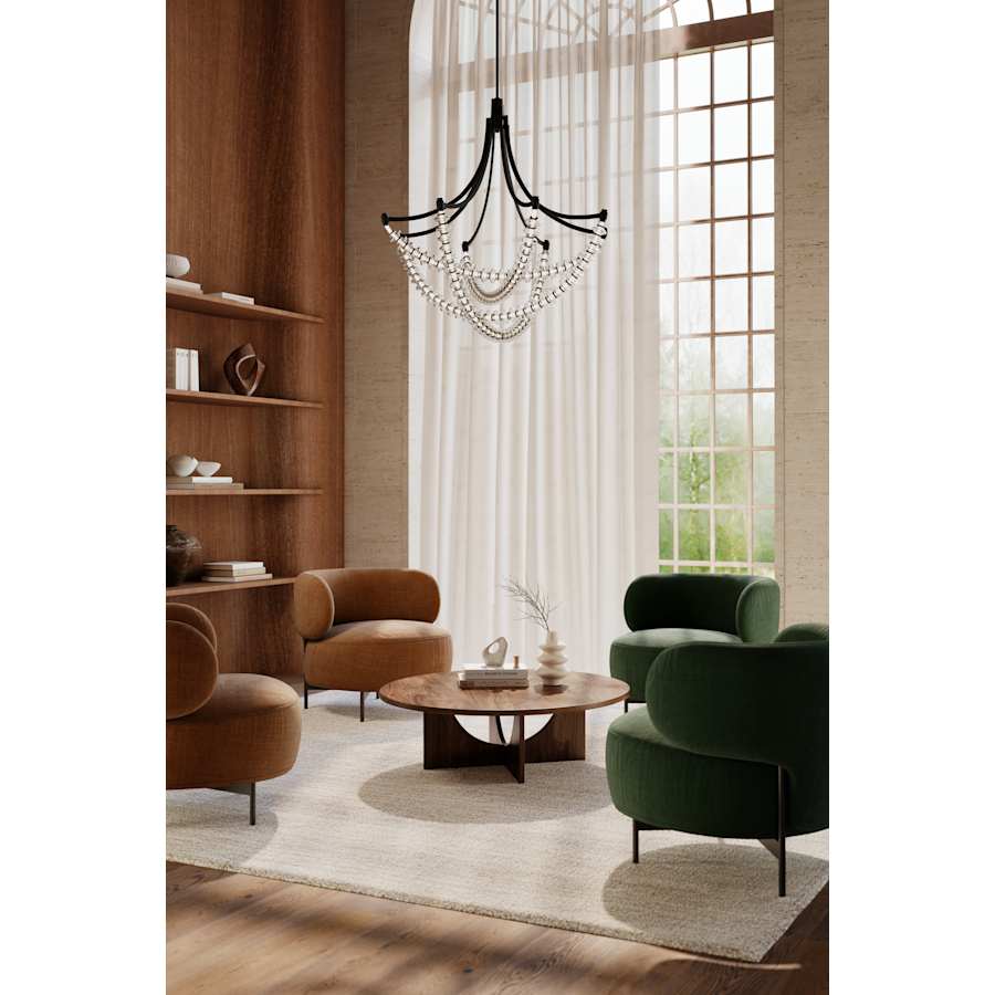 Minka Lavery Pearl 39" Wide LED Abstract Chandelier with Clear, Blown Glass Shades