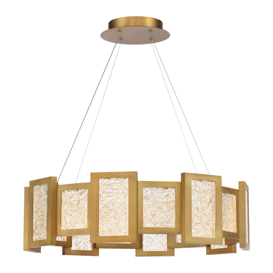 Modern Forms Fury 28" Wide LED Suspended Drum Chandelier with Opal Glass Shade