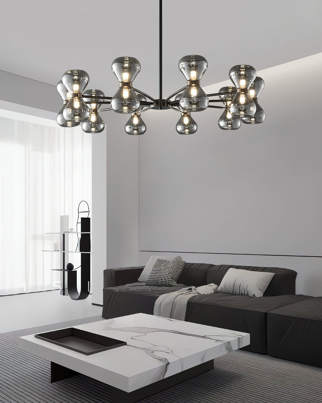 Noctara Glass Orb Chandelier