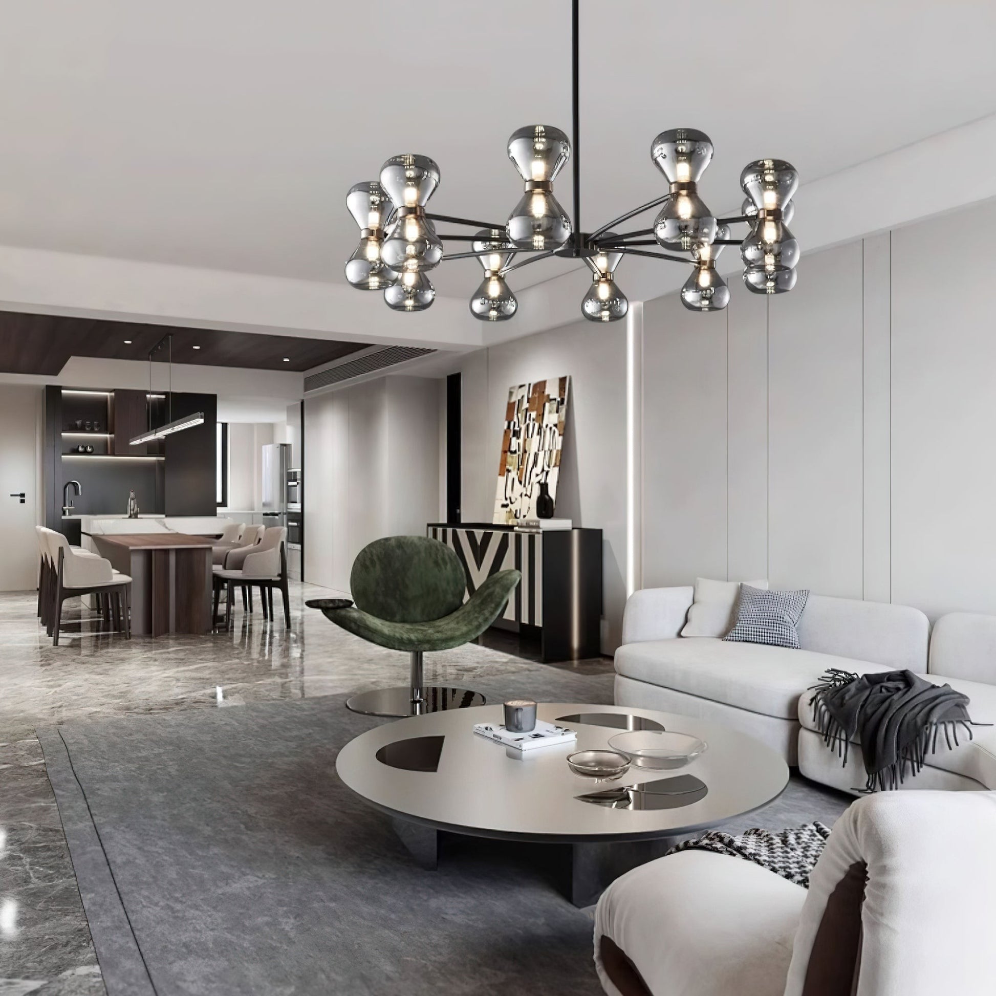 Noctara Glass Orb Chandelier