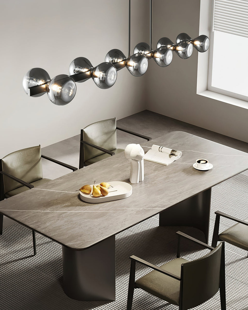 Noctara Glass Orb Chandelier