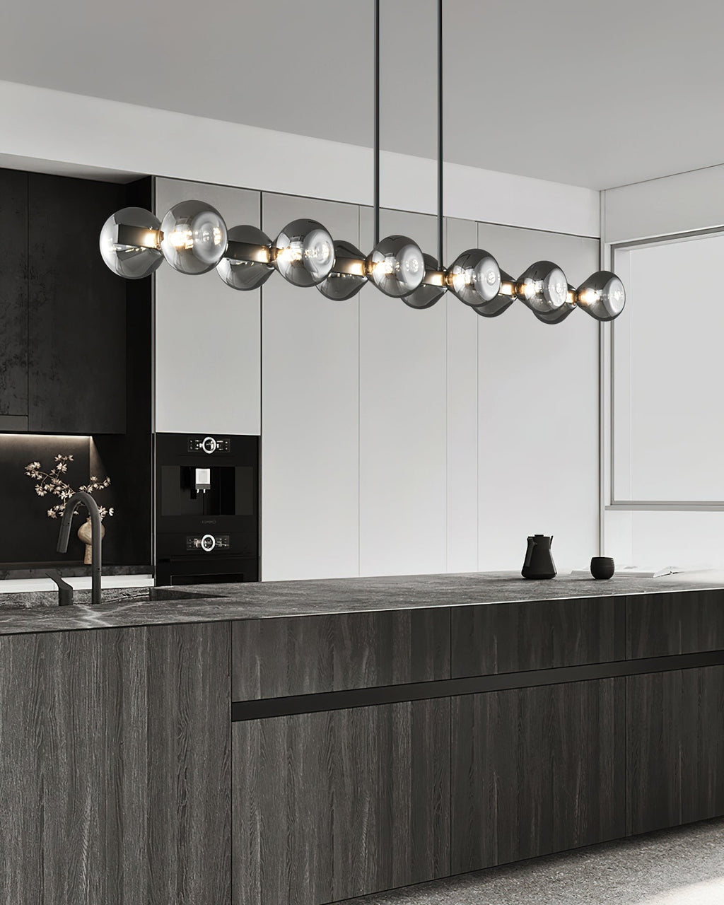Noctara Glass Orb Chandelier