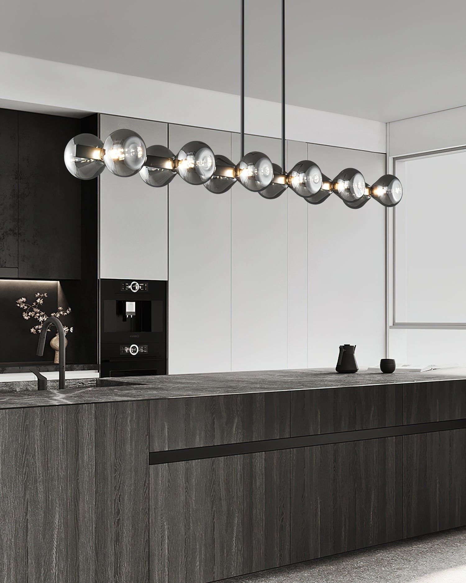 Noctara Glass Orb Chandelier