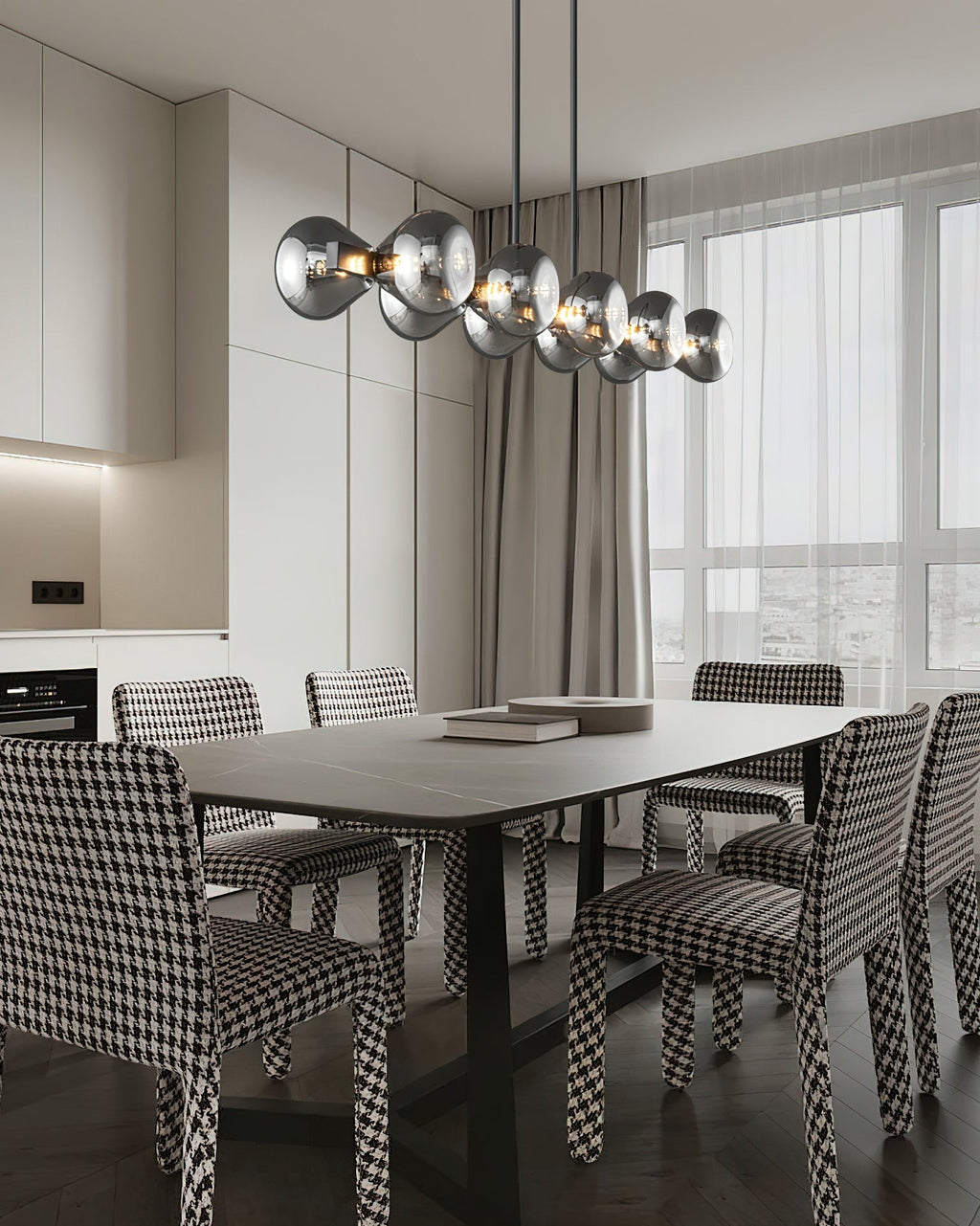 Noctara Glass Orb Chandelier