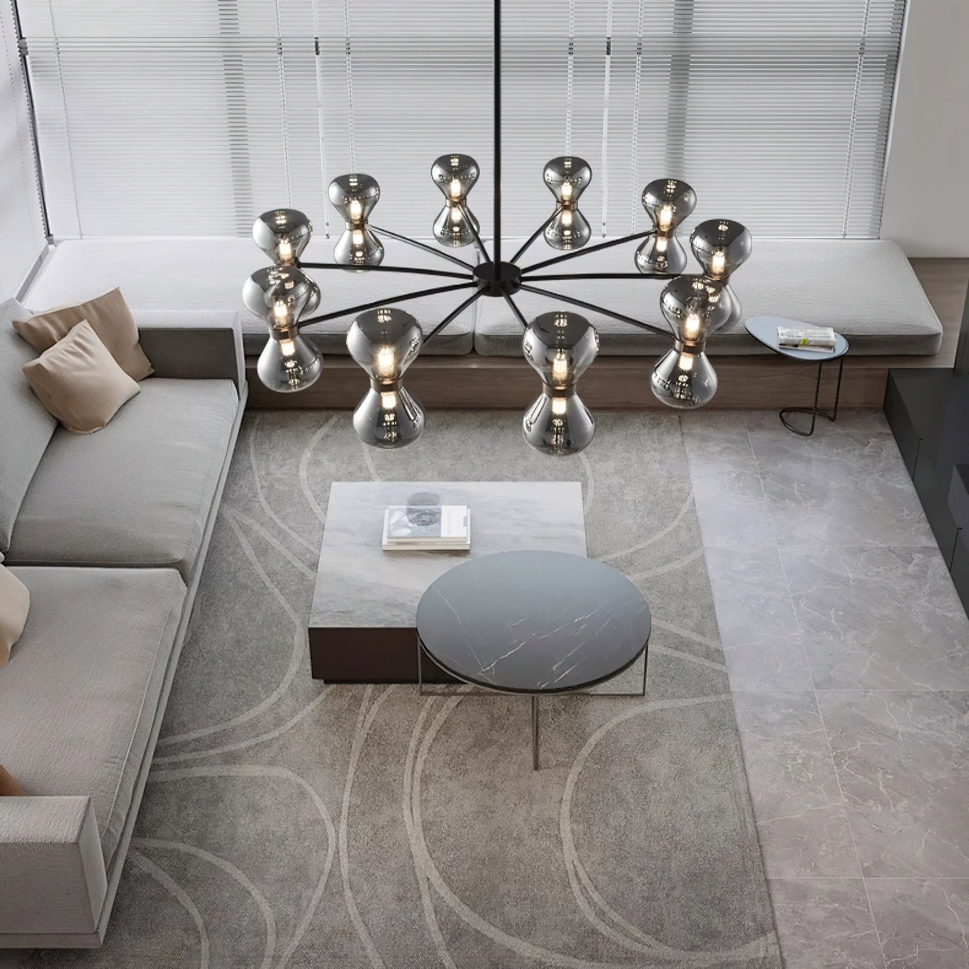 Noctara Glass Orb Chandelier