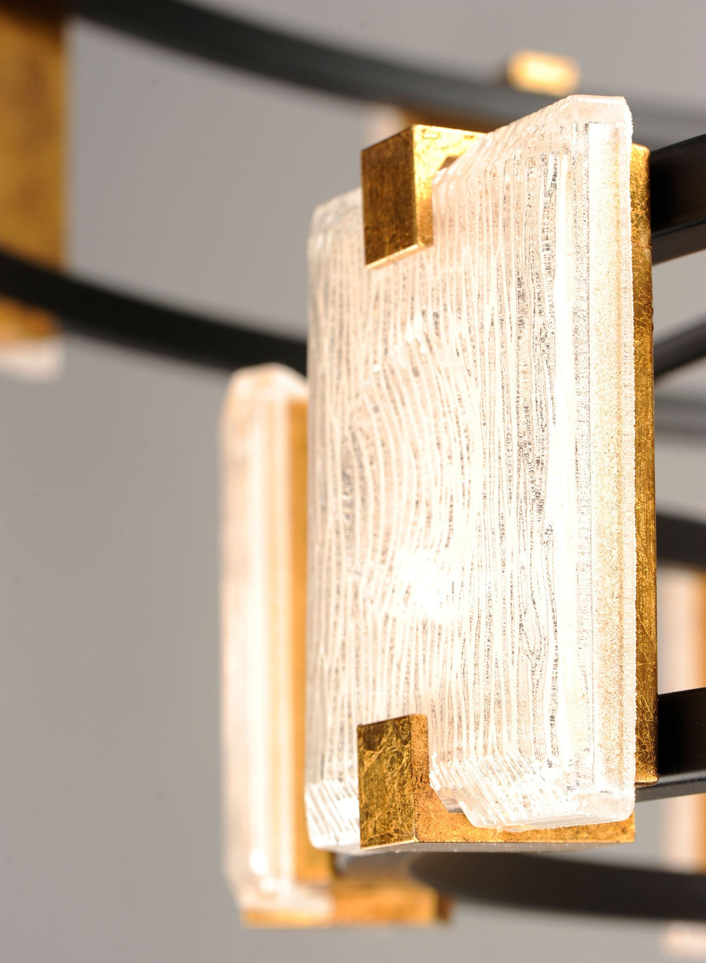 Noir Crystal Cascade Two-Tier Chandelier