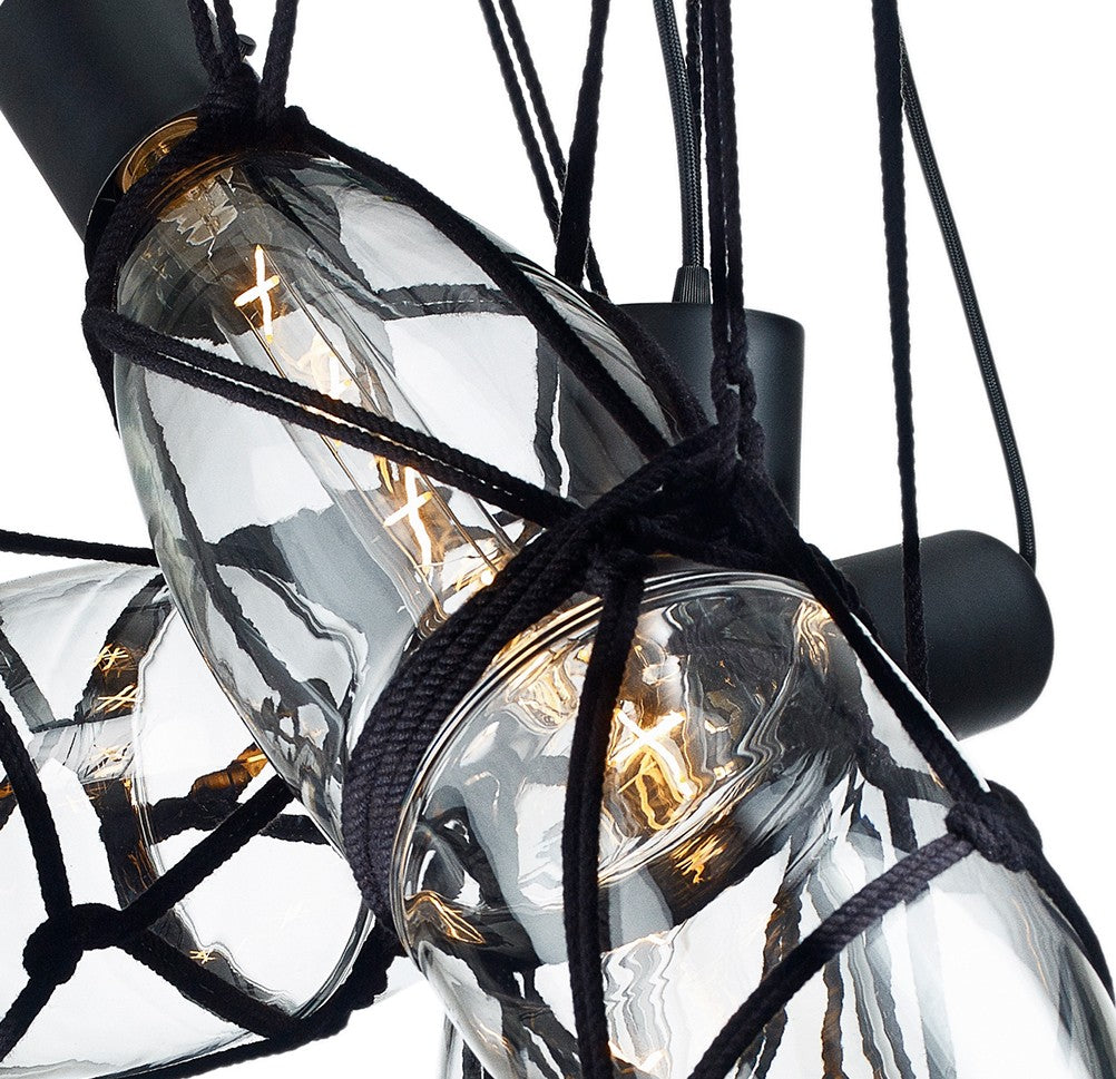 Obsidian Crystal Trio Pendant Light