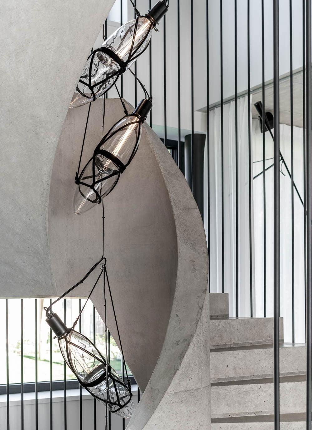 Obsidian Crystal Trio Pendant Light