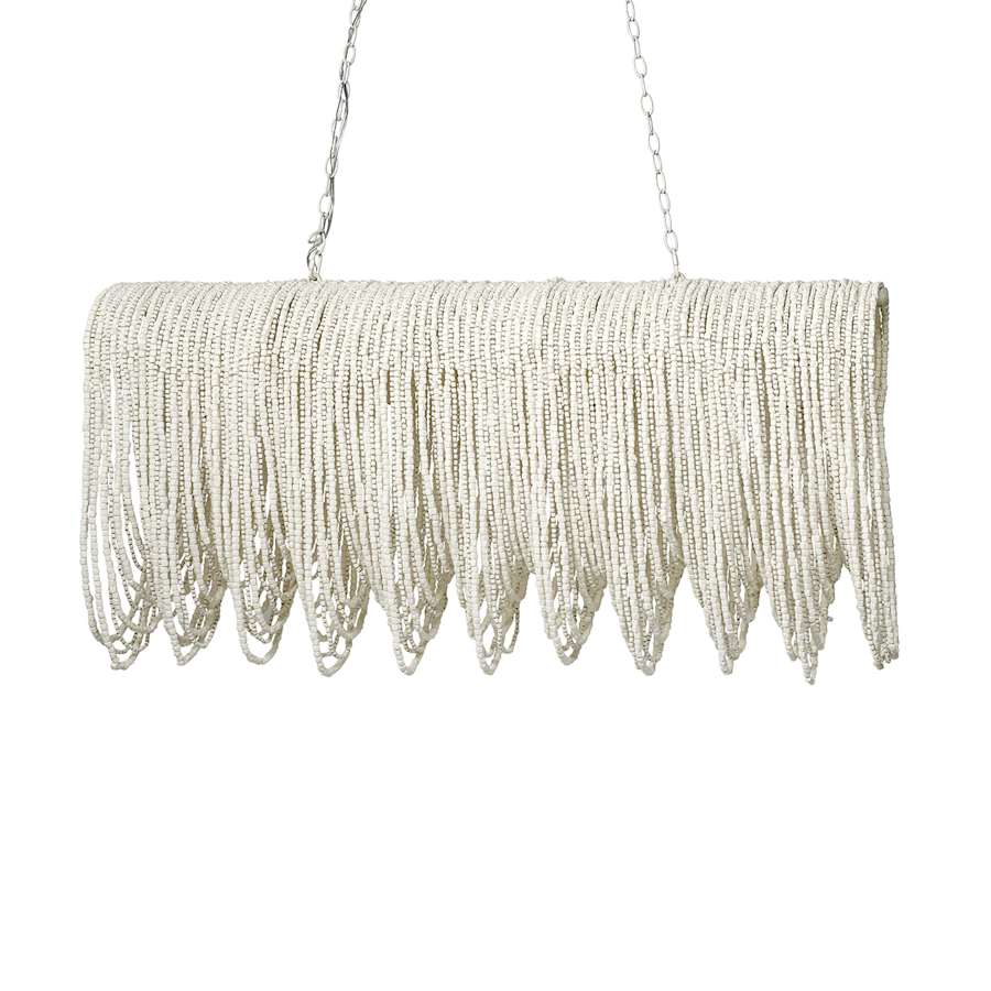 Palecek Brooke 4 Light 51" Wide Beaded Linear Chandelier