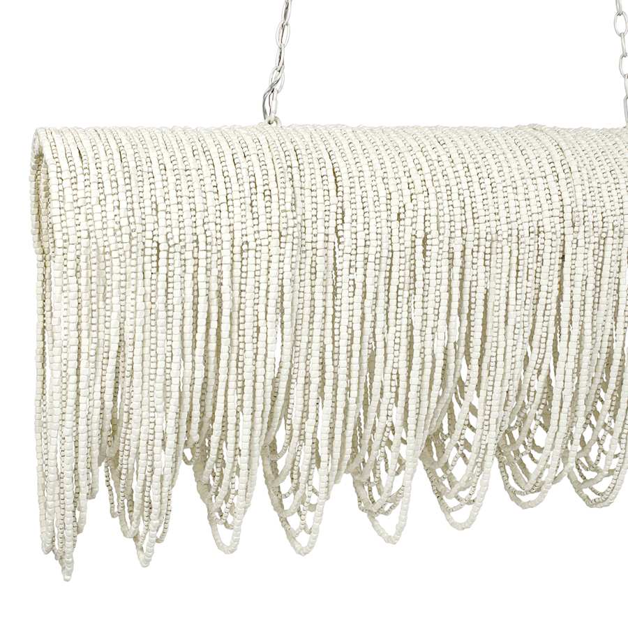 Palecek Brooke 4 Light 51" Wide Beaded Linear Chandelier