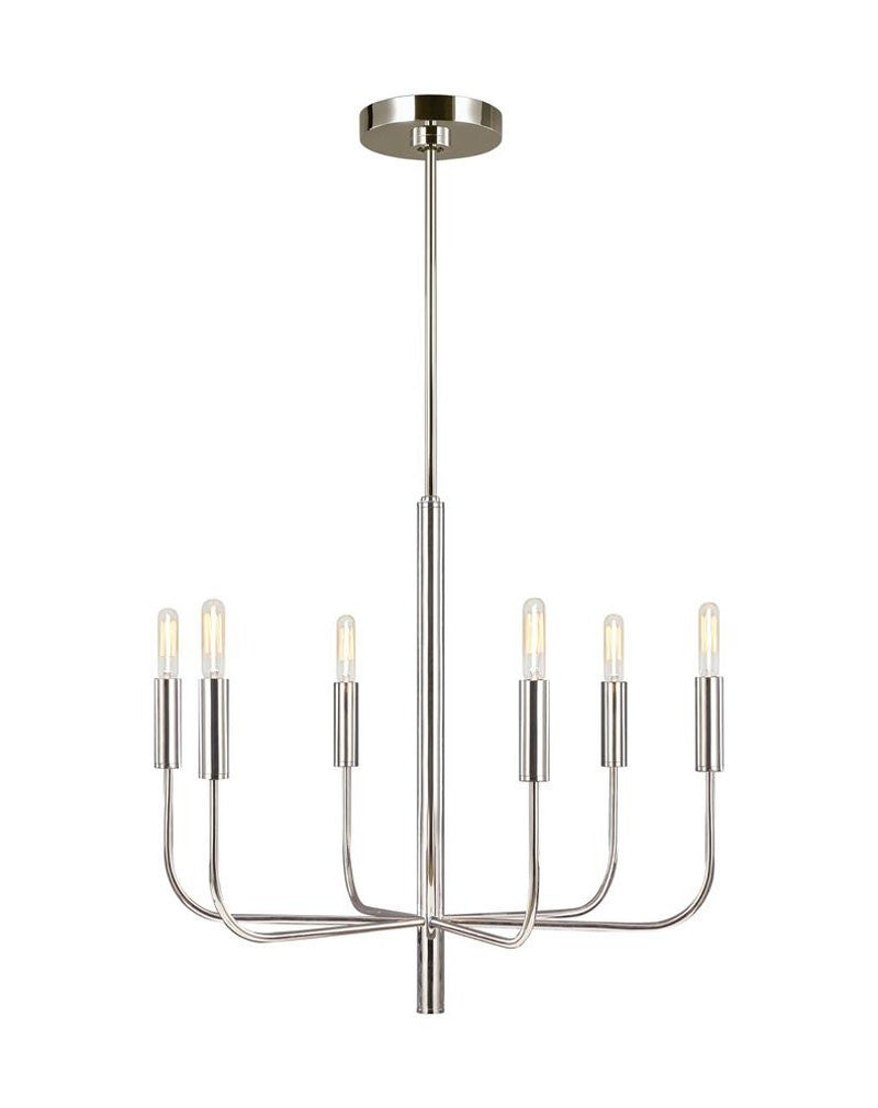 Polished Nickel Classic Arm Chandelier