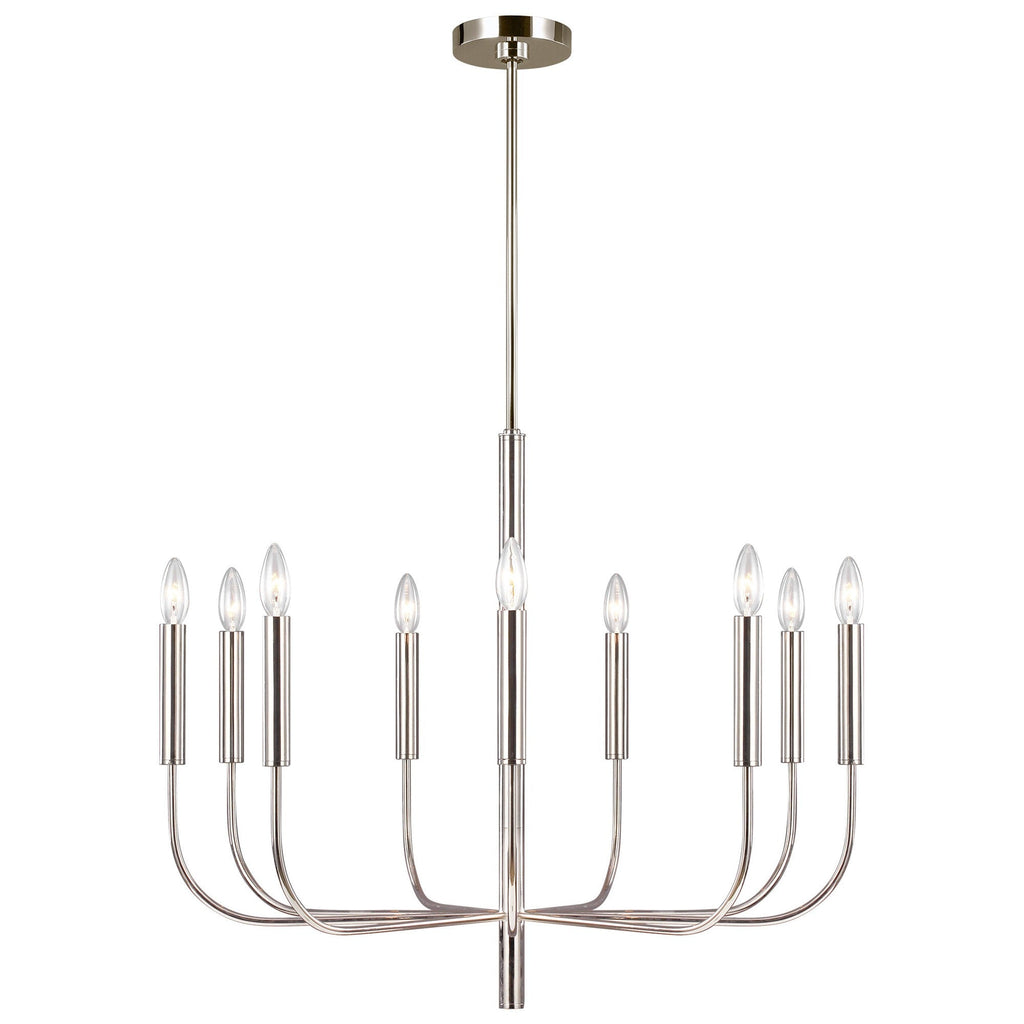 Polished Nickel Classic Arm Chandelier