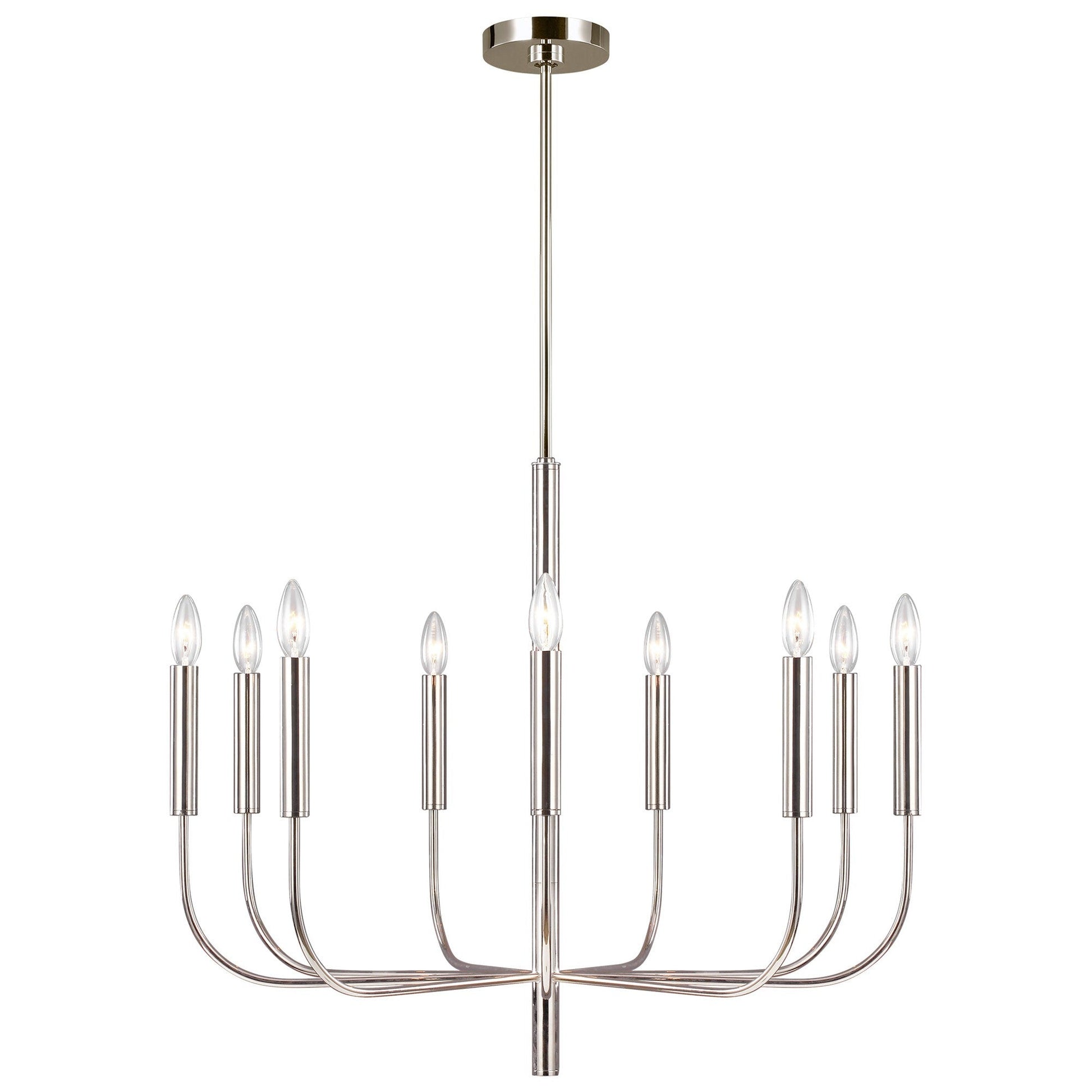Polished Nickel Classic Arm Chandelier