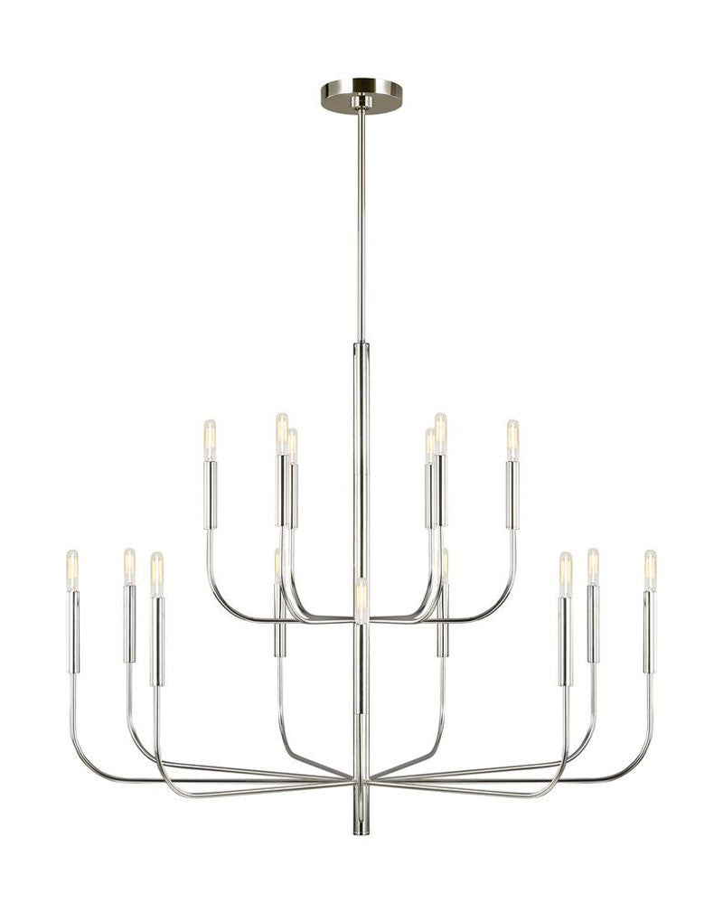 Polished Nickel Classic Arm Chandelier