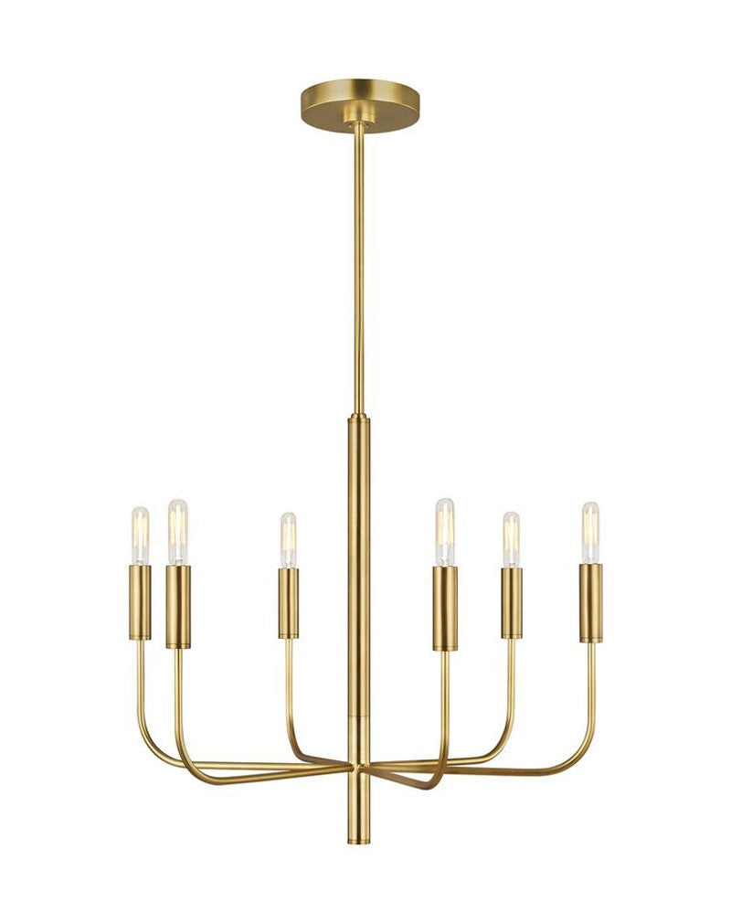 Polished Nickel Classic Arm Chandelier