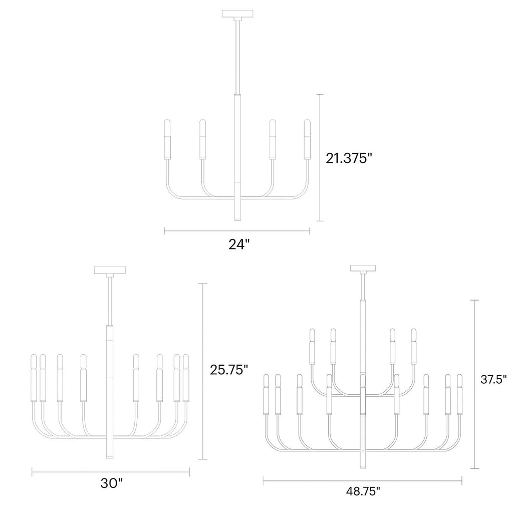 Polished Nickel Classic Arm Chandelier