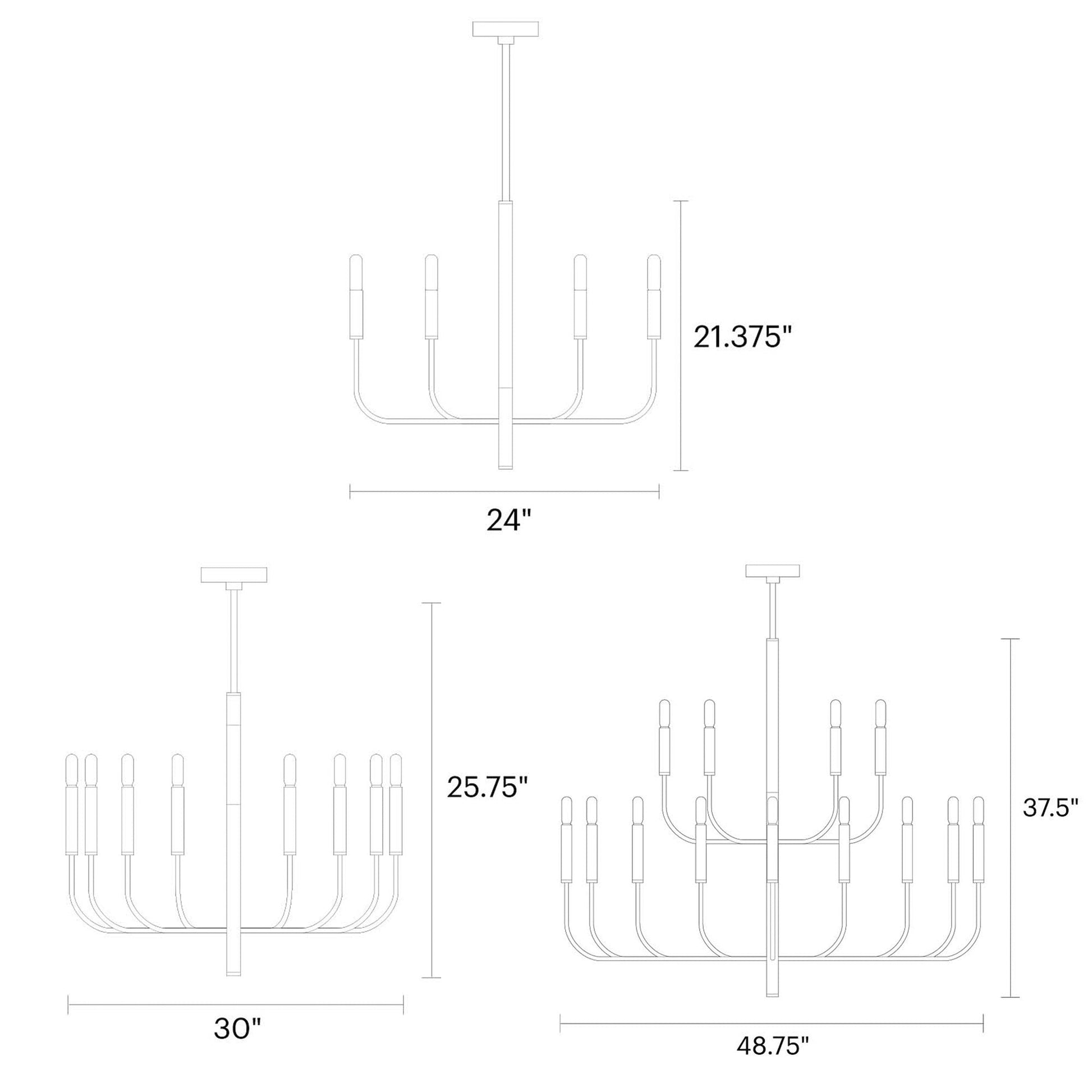 Polished Nickel Classic Arm Chandelier