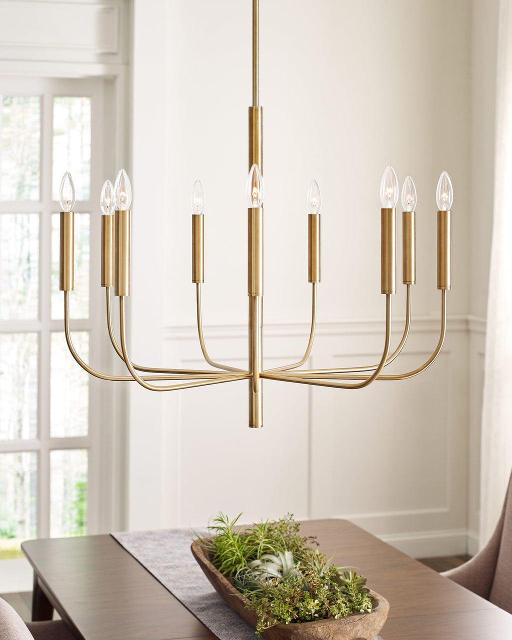 Polished Nickel Classic Arm Chandelier