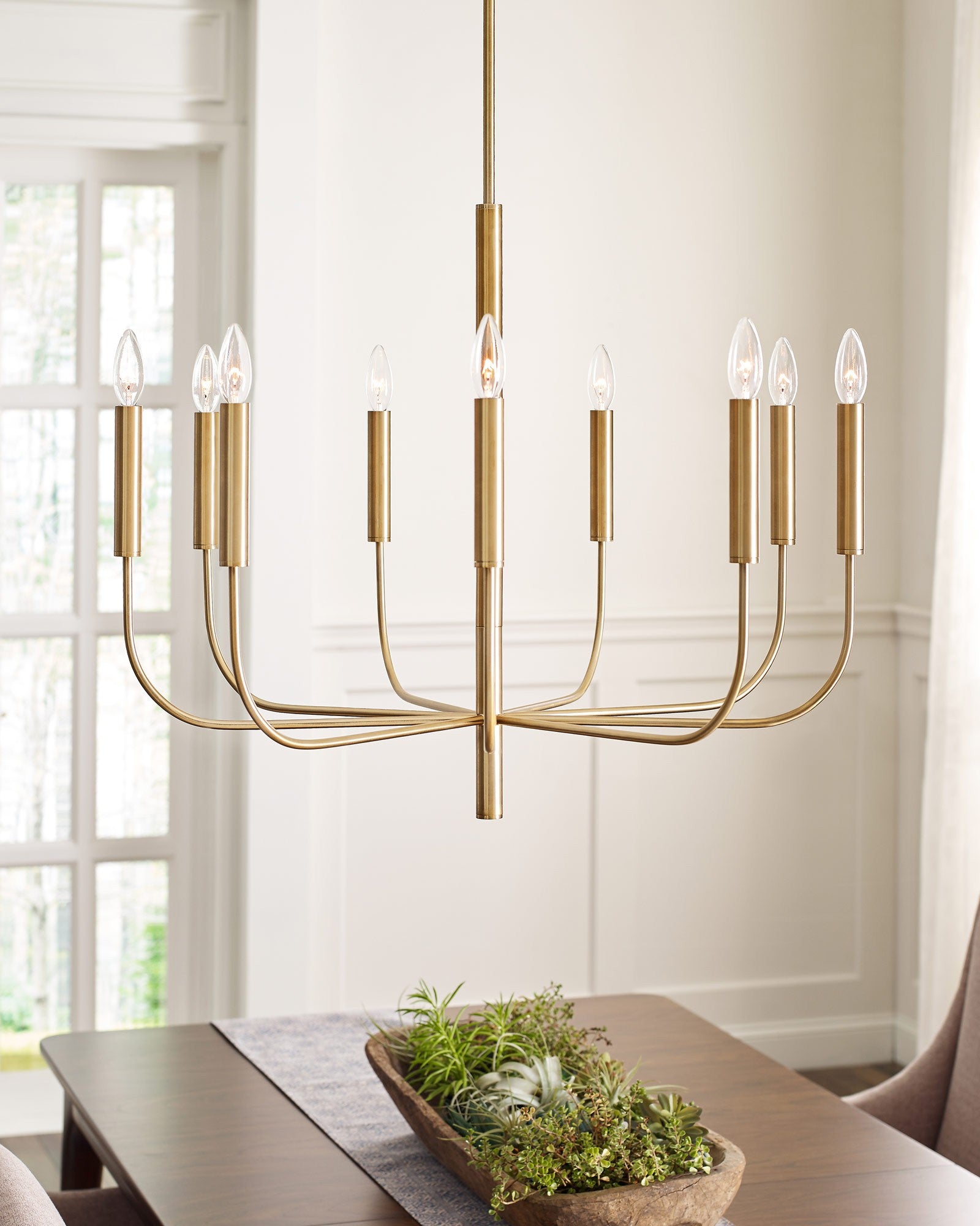 Polished Nickel Classic Arm Chandelier