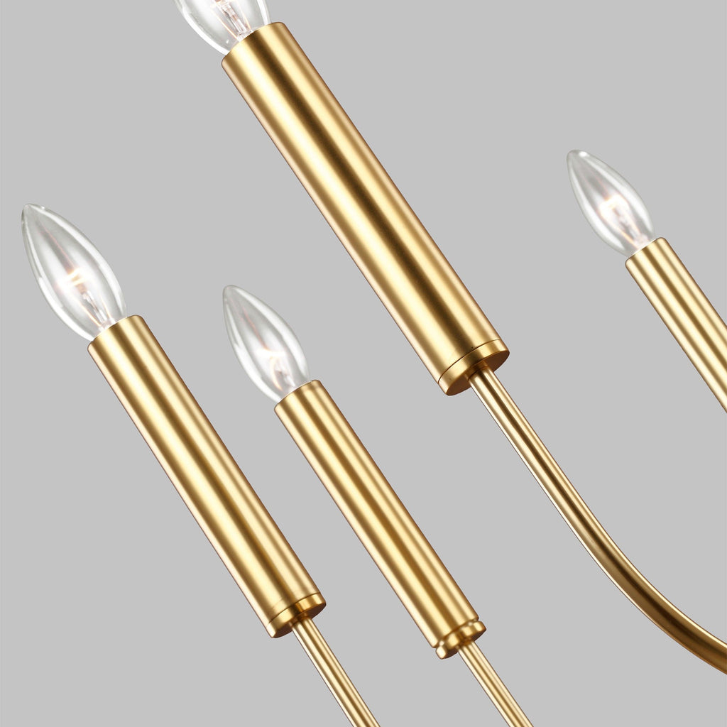 Polished Nickel Classic Arm Chandelier