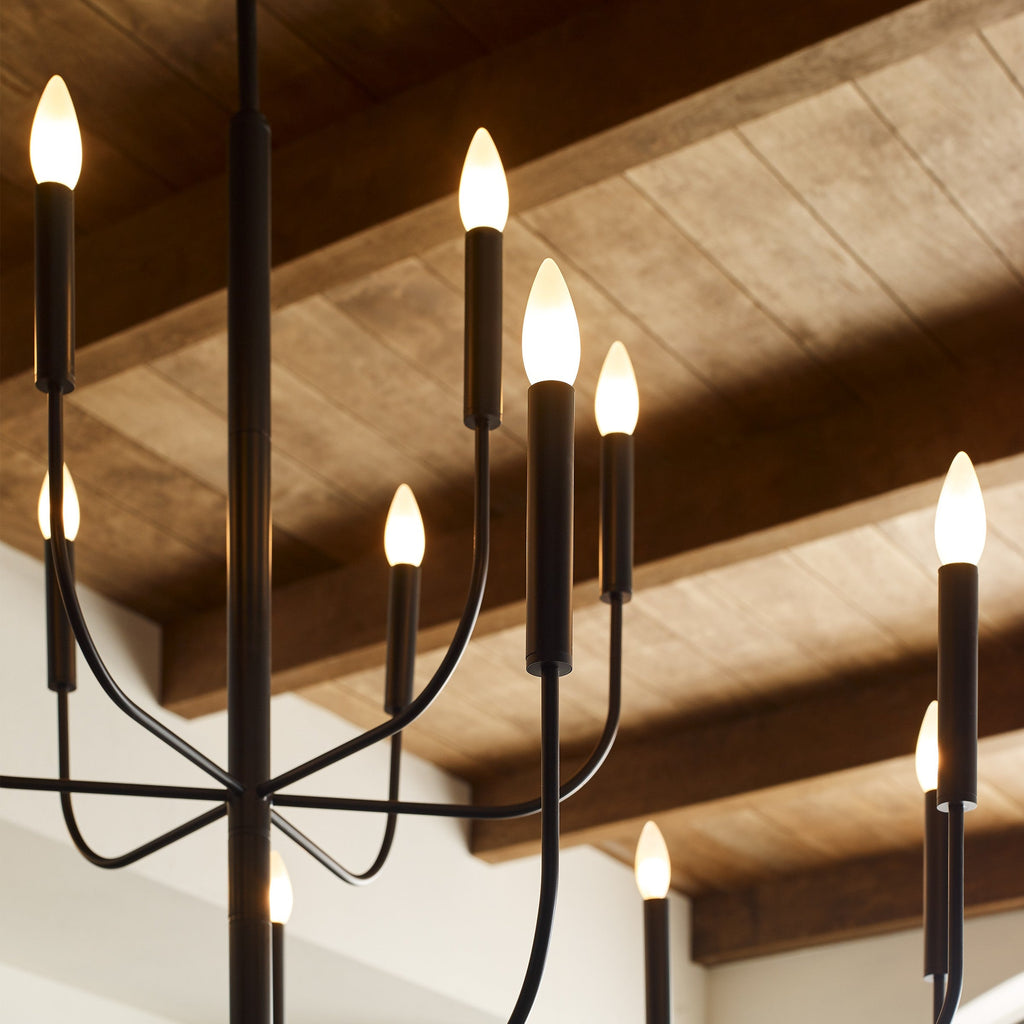 Polished Nickel Classic Arm Chandelier