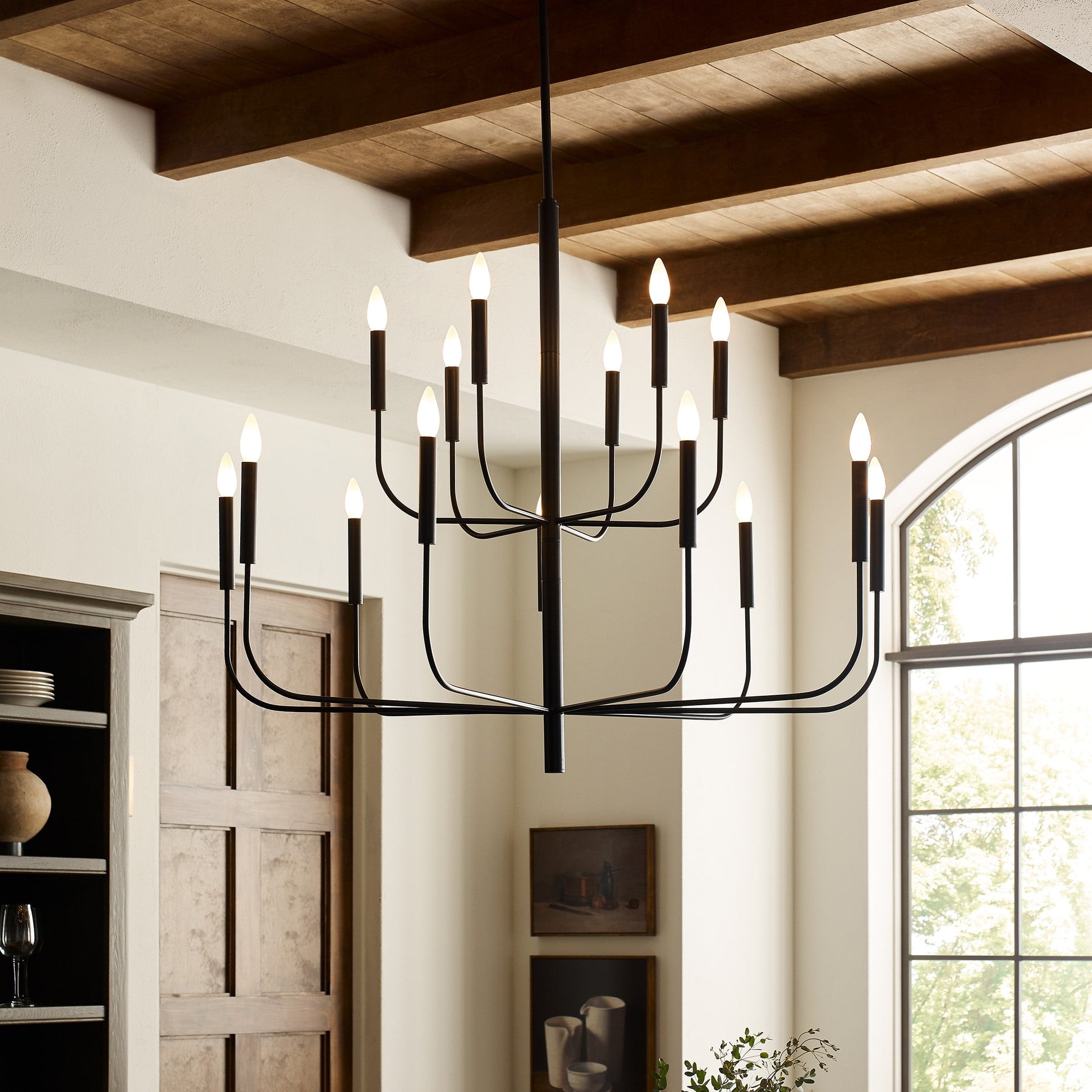Polished Nickel Classic Arm Chandelier