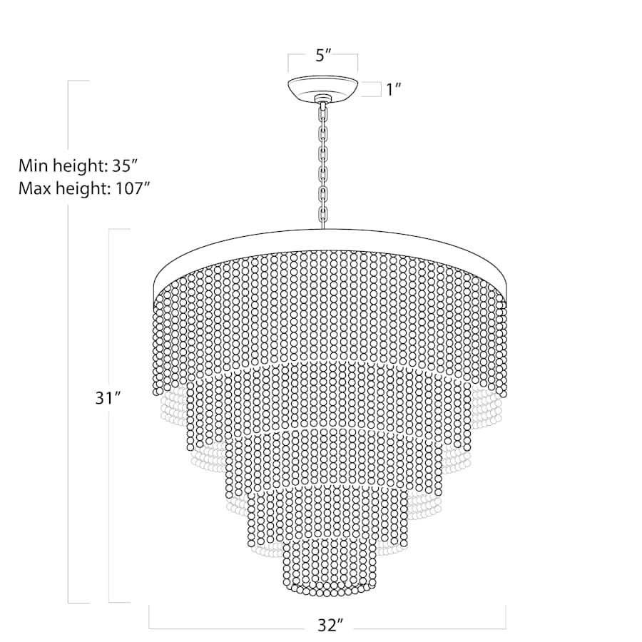 Regina Andrew Waterfall 13 Light 32" Wide Chandelier