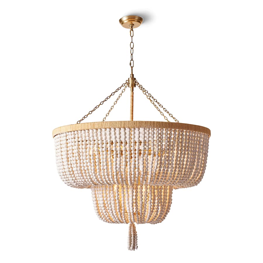 Regina Andrew Coastal Chic 12 Light 32" Wide Beaded Waterfall Chandelier