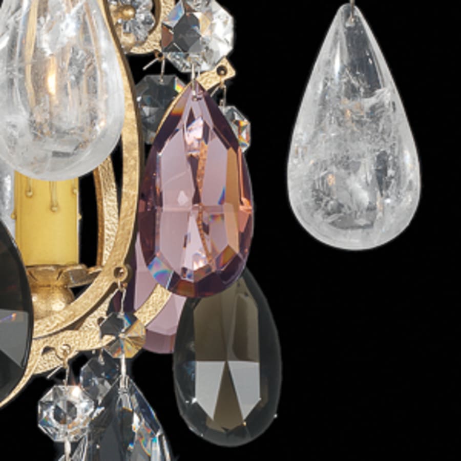 Schonbek Renaissance 16 Light 38" Wide Crystal Chandelier with Amethyst and Black Diamond Rock Crystals