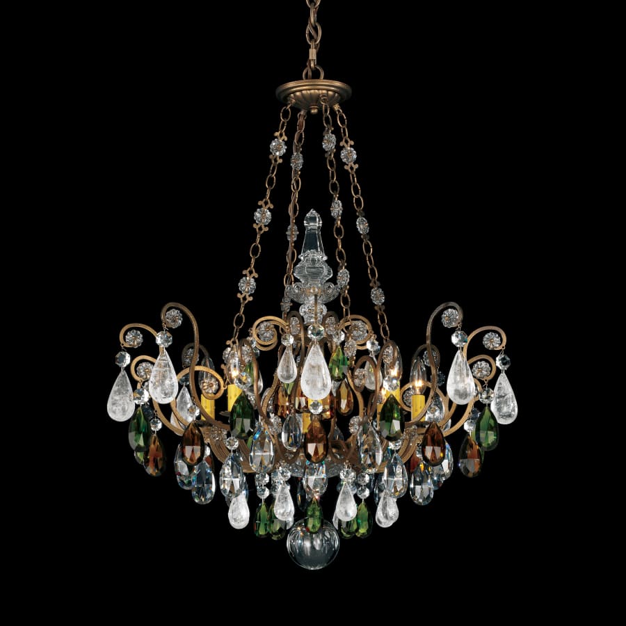 Schonbek Renaissance 8 Light 27" Wide Crystal Chandelier with Amethyst and Black Diamond Rock Crystals
