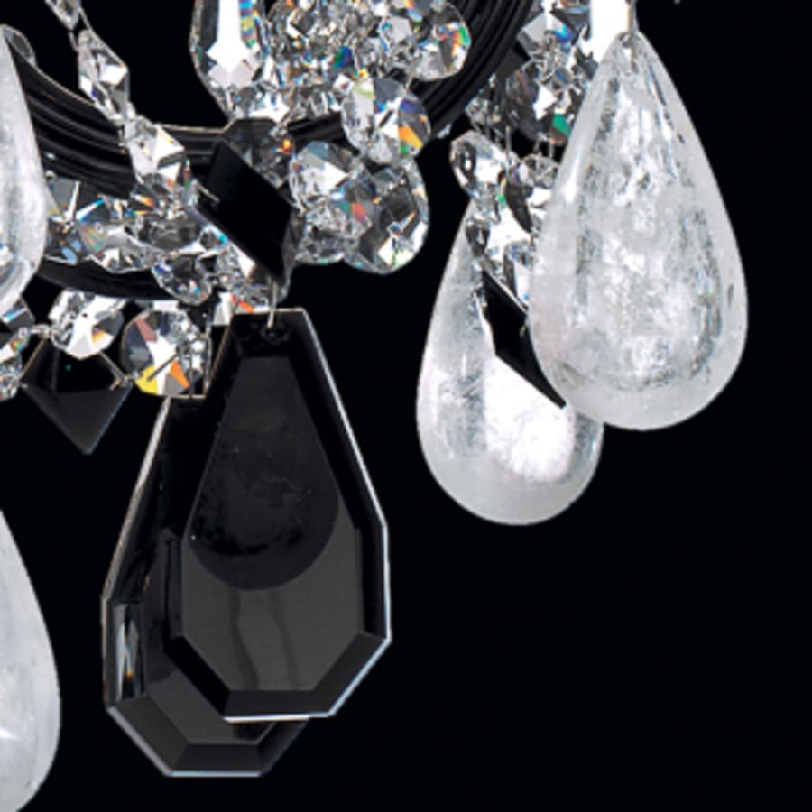 Schonbek Hamilton 6 Light 22" Wide Crystal Chandelier with Black Rock Crystals