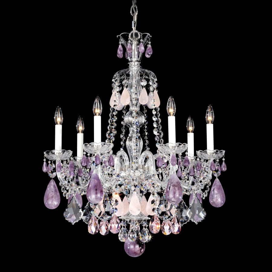 Schonbek Hamilton 7 Light 24" Wide Crystal Chandelier with Clear Rock Crystals