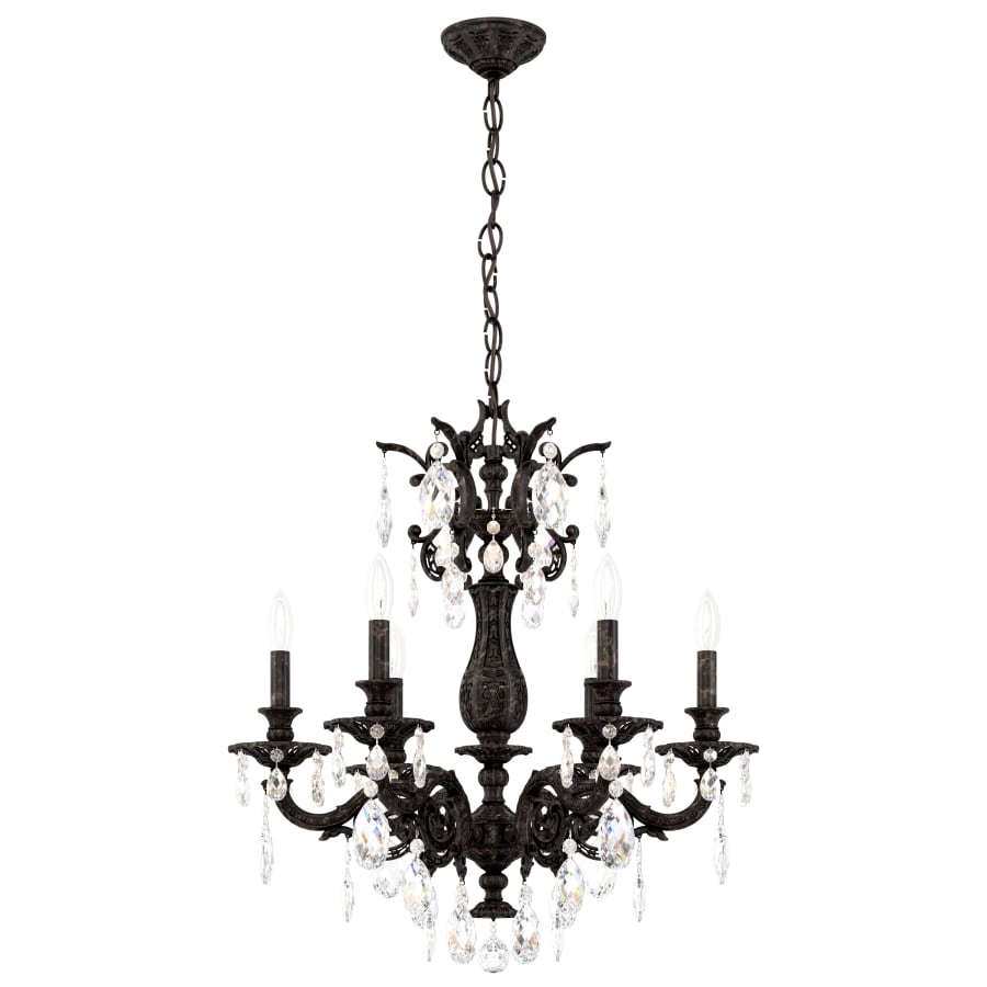 Schonbek Milano 6 Light 24" Wide Crystal Chandelier with Clear Optic Crystals